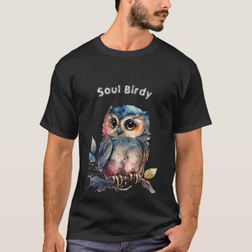 customizable Soul Animal watercolor colorful owl T_Shirt