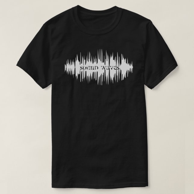 Customizable Sound Waves Music T-Shirt (Design Front)