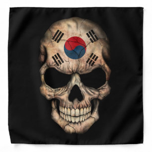 Customizable South Korean Flag Skull Bandana
