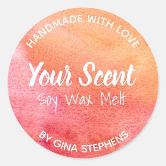 Customizable Soy Wax Melt Classic Round Sticker (Front)
