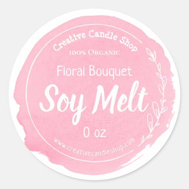 Customizable Soy Wax Melt Label Handmade Business (Front)