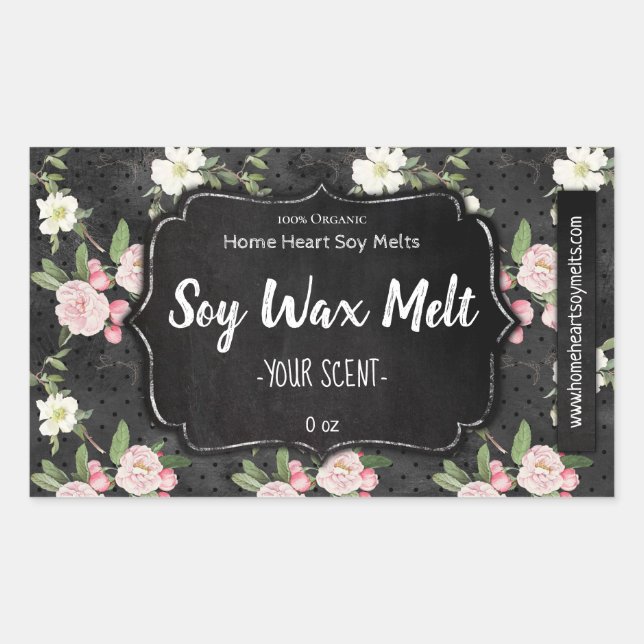 Customizable Soy Wax Melt Label Handmade Business (Front)
