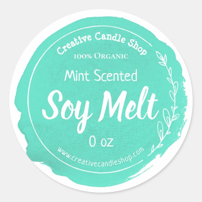 Customizable Soy Wax Melt Label Handmade Business (Front)
