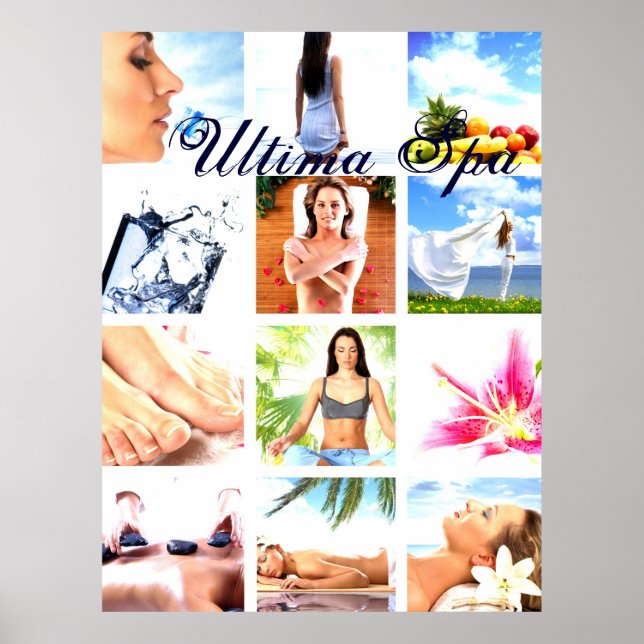 customizable spa and beauty photo collage poster (Front)