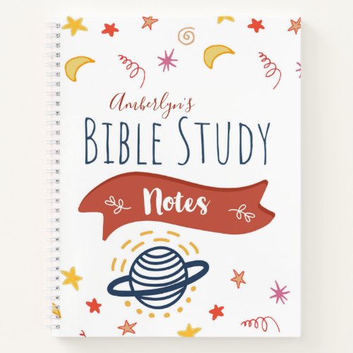 Customizable  Space Bible Study Notebook