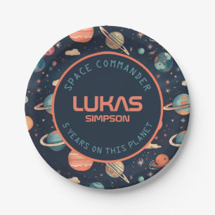 Customizable Space paper plate - Add your text!