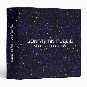 Customizable Space Stars Universe Black Template 3 Ring Binder
