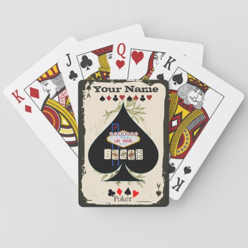 Customizable Spade Las Vegas Poker Cards