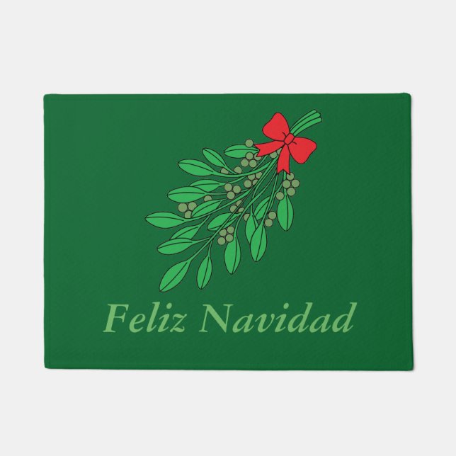 Customizable Spanish Feliz Navidad Doormat (Front)