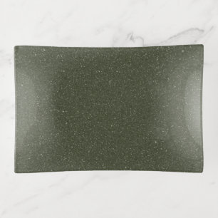 Customizable Sparkle Moss Green Trinket Tray