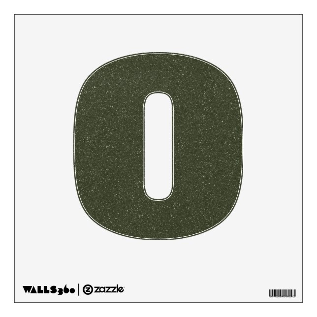 Customizable Speckled Moss Green "0" Wall Decal (Front)