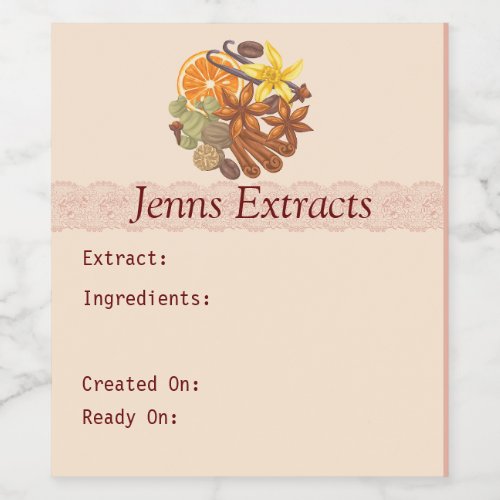 Customizable Spices and Seasonings and Extracts  Wine Label