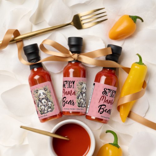 Customizable Spicy Mama Bear Panda Family Hot Sauces