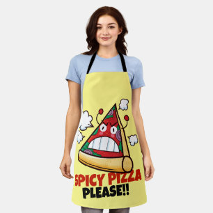 Customizable Spicy Pizza Please !! Apron