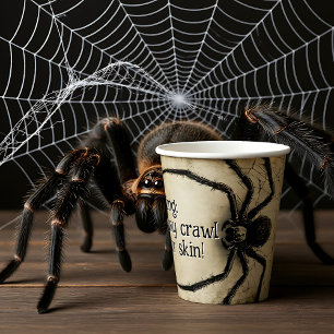Customizable Spine-tingling Spider HALLOWEEN Bash Paper Cups