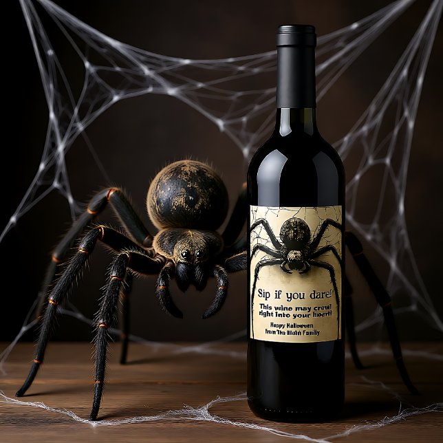 Customizable Spine-tingling Spider HALLOWEEN Bash Wine Label (Customizable Spine-tingling Spider HALLOWEEN Bash Wine Label)