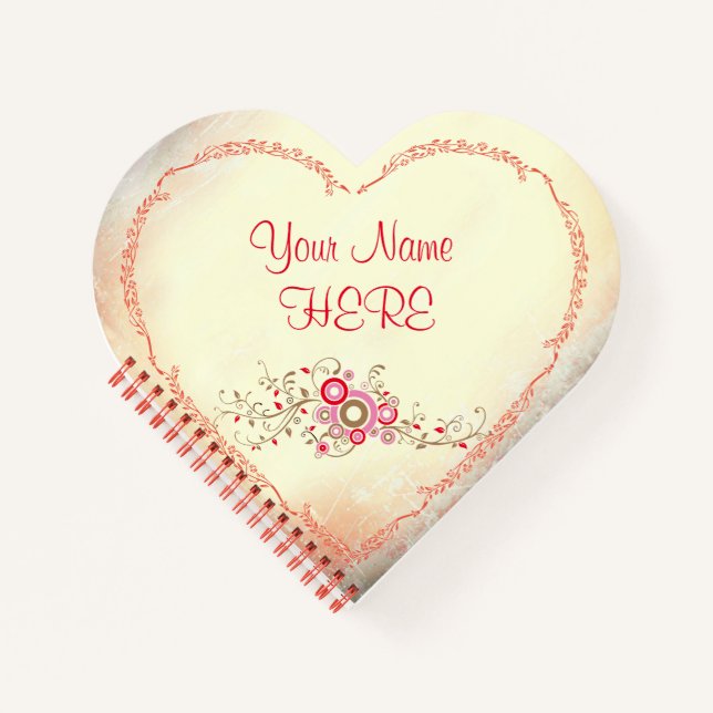 Customizable Spiral Heart-shaped notebook (Front)