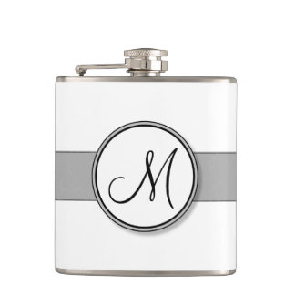Customizable Split Monogram Seal Template Flask