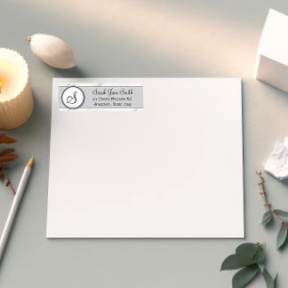 Customizable Split Monogram Seal Template Label