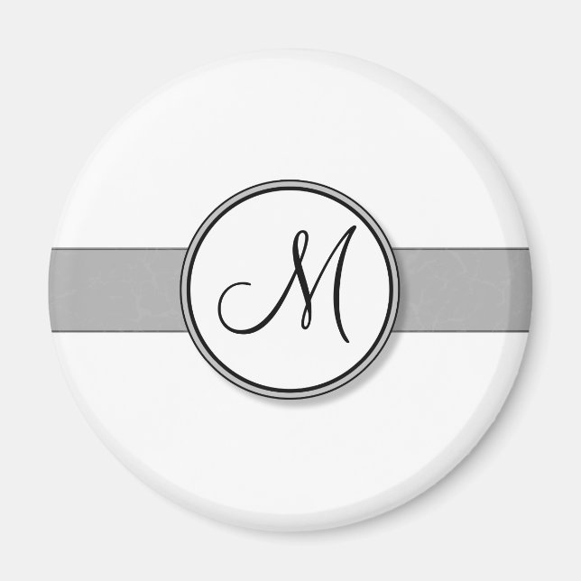 Customizable Split Monogram Seal Template Magnet (Front)
