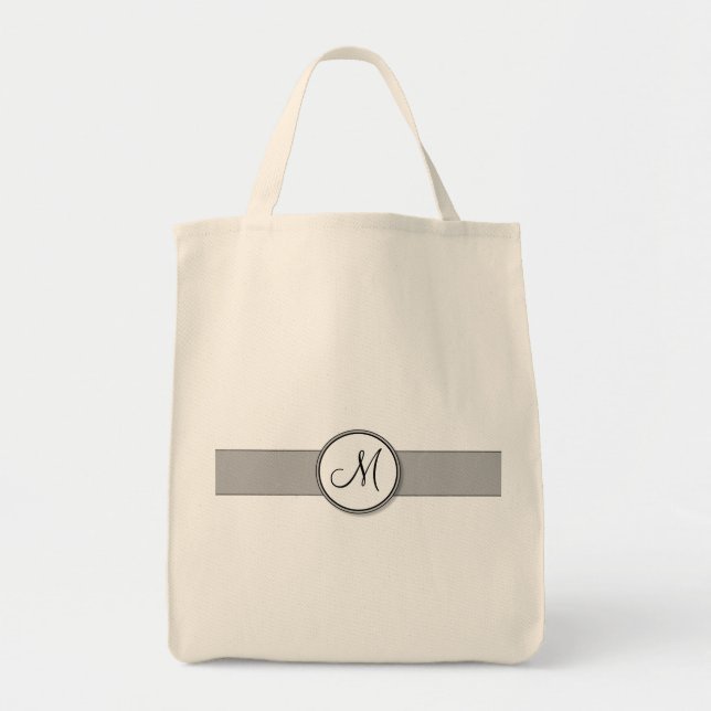 Customizable Split Monogram Seal Template Tote Bag (Front)