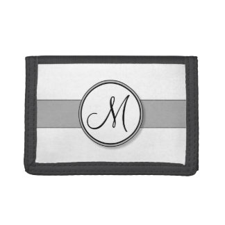 Customizable Split Monogram Seal Template Tri-fold Wallet