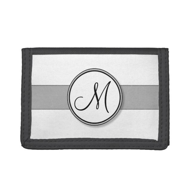Customizable Split Monogram Seal Template Tri-fold Wallet (Front)