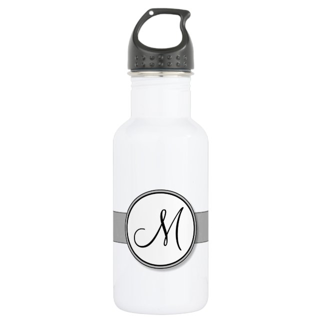Customizable Split Monogram Seal Template Water Bottle (Front)