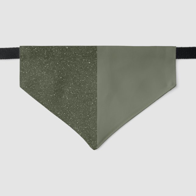 Customizable Split Moss Green Pet Bandana Collar (Front)