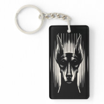 Customizable Spooky Doberman Acrylic Keychain