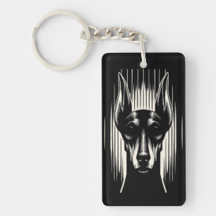 Customizable Spooky Doberman Acrylic Keychain
