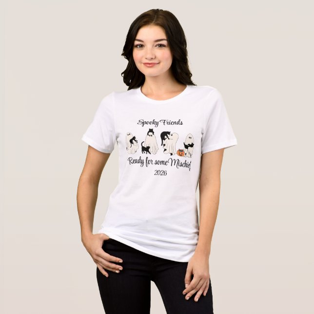 Customizable Spooky Ghost Cats Tee (Front Full)