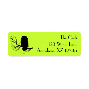Customizable Spooky Owl Label