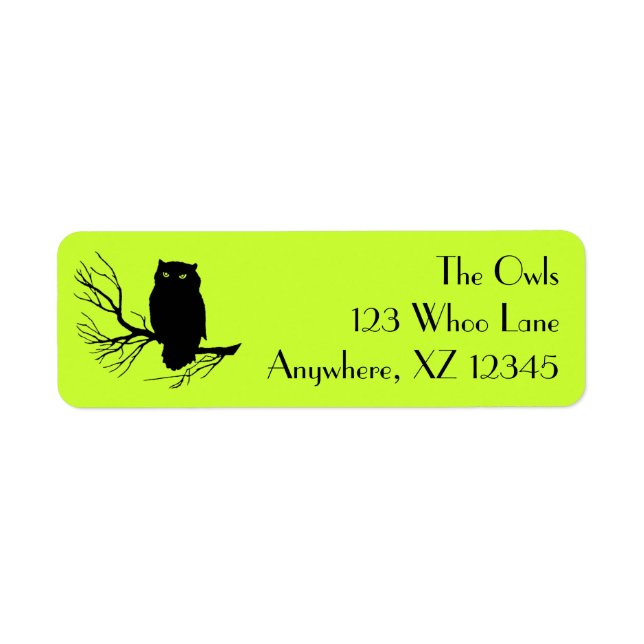 Customizable Spooky Owl Label (Front)