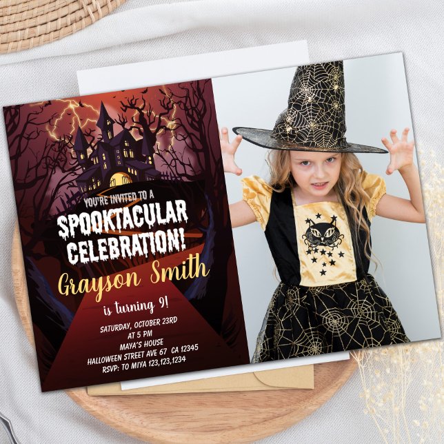 Customizable Spooky Party Invitations for Kids (Spooktacular Halloween Birthday Invitations photo)