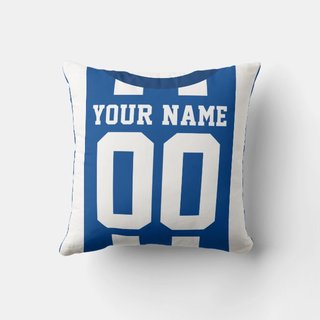 Customizable Sports Jersey Template Pillow, Soccer Throw Pillow (Back)