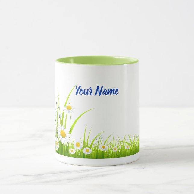 Customizable spring daisies mug (Center)