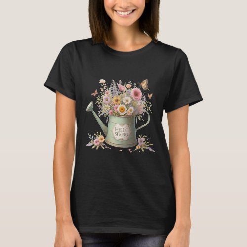 Customizable Spring Floral Watercolor Girly T_Shirt