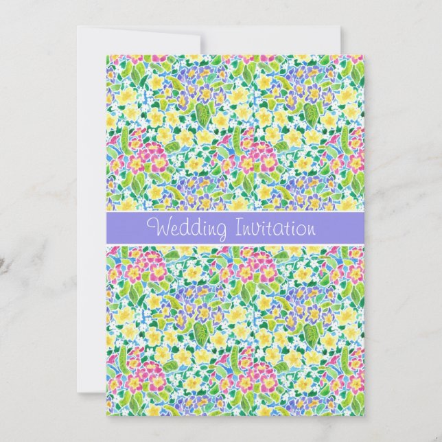 Customizable Spring Flowers Wedding Invitation (Front)