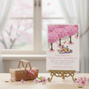 Customizable Spring Hanami Picnic Invitation