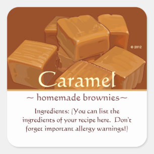 Customizable Square Caramels Stickers