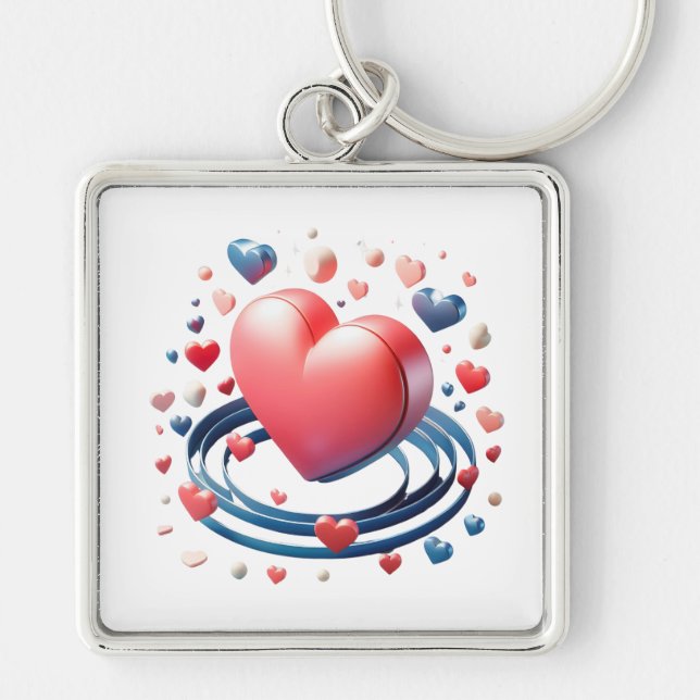 Customizable Square Keychain – Replaceable Art Tem (Front)