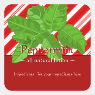 Customizable Square Peppermint Stickers