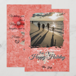 Customizable Square Throw Pillow – 16'' x 16 Holid Holiday Card