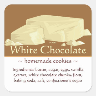 Customizable Square White Chocolate Stickers