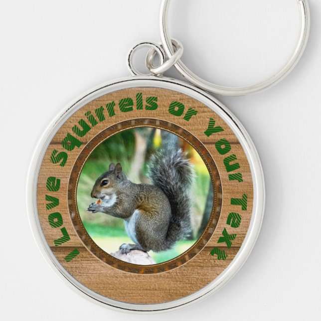 Customizable, Squirrel Lovers Gifts, Squirrel Keychain (Front)