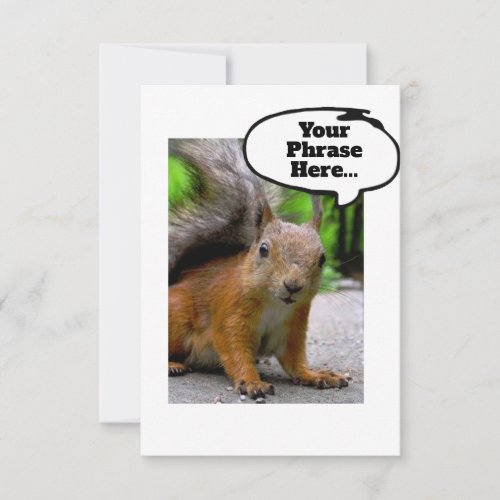 Customizable Squirrel Thought Bubble Say Anything  Thank You Card