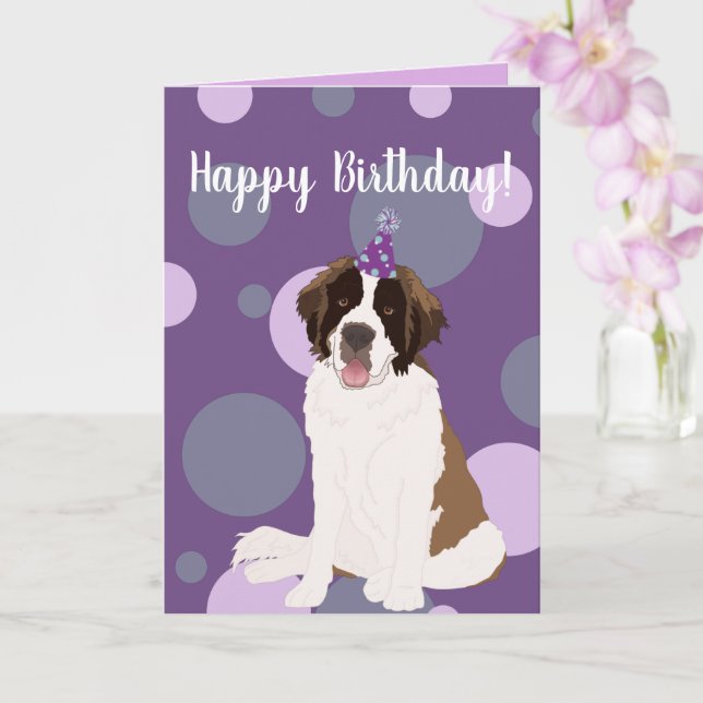 Customizable St Bernard Card (Orchid)
