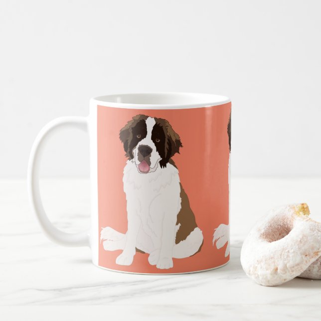 Customizable St Bernard Coffee Mug (With Donut)