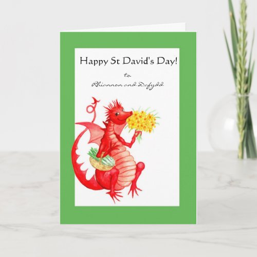 Customizable St Davids Day Dragon Card